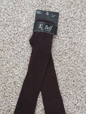 Women's Brown Over-the-Knee Ribbed Socks